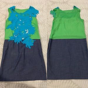 Vivienne Tam Blue/Green Floral Casual Loose Dress